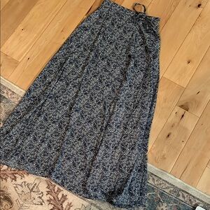 Beautiful Tempest Navy Blue Print Wrap Maxi Skirt - small - Lulus NWT